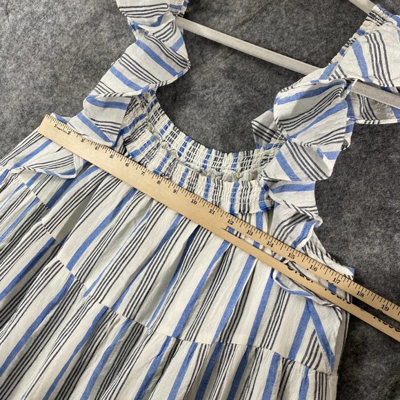 Apiece Apart Midi Dress 2 Ossetia Tiers Seaside Stripe Blue White A-Line - Picture 6 of 9